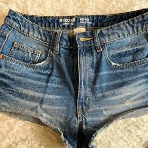 Blue Jean shorts by Mossimo Supply Co.. High-rise 11, 100% cotton.